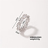 Fashionable Brass Rectangle Finger Rings for Unisex KE6050-6-1