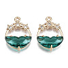 Faceted Transparent Glass Pendants X-GLAA-T020-18E-1