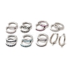 Brass Micro Pave Cubic Zirconia Hoop Earrings EJEW-P322-01P-4