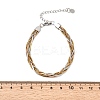 304 Stainless Steel Interlocking Herringbone Chain Bracelet for Women BJEW-K240-08A-M-5