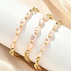 Natural Pearl Beaded Link Bracelets BJEW-A038-02G-1