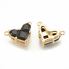 Brass Cubic Zirconia Charms KK-S340-12G-02-2