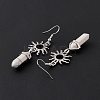 Synthetic Howlite Bullet with Sun Dangle Earrings EJEW-I276-01P-18-5