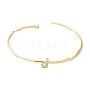 Rack Plating Brass Micro Pave Clear Cubic Zirconia Letter Open Cuff Bangles BJEW-A018-01G-J-2