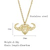 304 Stainless Steel Geometric Artistic Hollow Animal Pendant Necklaces JK0174-7-1