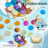 160Pcs 8 Colors Dyed Natural Akoya Shell Disc Links Connector Charms SSHEL-PH0001-30-4