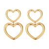 304 Stainless Steel Hollow Heart Dangle Stud Earrings EJEW-Z096-03G-2