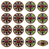 16Pcs 2 Styles 1-Hole Alloy Shank Buttons BUTT-GA0001-46-1