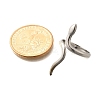 Snake 304 Stainless Steel Open Cuff Rings for Women RJEW-M046-02P-3