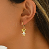 Cute Bear Brass Clear Cubic Zirconia Hoop Earrings GQ2099-2