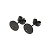 Ion Plating(IP) 304 Stainless Steel Stud Earring Findings STAS-P198-25-8mm-B-1