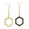 Hexagon Shape Dangle Earrings EJEW-JE04395-2