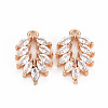 Rack Plating Brass Micro Pave Clear Cubic Zirconia Pendants KK-T060-33-RS-2