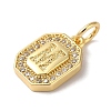 Real 18K Gold Plated Brass Micro Pave Clear Cubic Zirconia Pendants KK-L216-002G-M-2