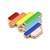 Rainbow Color Alloy Enamel Pendants X-ENAM-G208-14KCG-3
