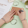 3Pcs Flat Round 304 Stainless Steel Blank Bangle Bases STAS-HY0001-74-3