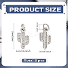 2Pcs Brass Micro Pave Cubic Zirconia Charms ZIRC-LP0001-64P-2