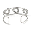 Non-Tarnish 304 Stainless Steel Wide Textured Open Cuff Bangles BJEW-Q348-05P-03-3