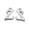 Platinum Plated Alloy Letter Pendants PALLOY-J718-01P-Z-1