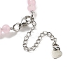 Natural Rose Quartz Round & Synthetic Non-magnetic Hematite & White Shell Beaded Bracelets for Women BJEW-K251-02A-4