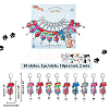 Alloy Enamel Cat with Number Pendant Locking Stitch Markers HJEW-PH01883-2