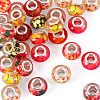 30Pcs Printed Transparent Resin European Beads RESI-TADJ0001-03J-2