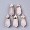 Faceted Natural Rose Quartz Pendants G-T131-15H-1