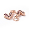 Brass Micro Pave Cubic Zirconia Charms LS-RB-I078-66RG-01-NR-3