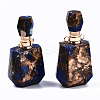 Assembled Synthetic Bronzite and Lapis Lazuli Openable Perfume Bottle Pendants G-S366-059A-4