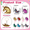 8Pcs 8 Style Reflective Sequin Unicorn Pendant Keychain KEYC-TA0001-20-2