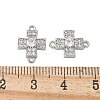 Brass Micro Pave Cubic Zirconia Connector Charms KK-U056-38P-3
