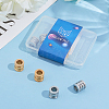 12Pcs 2 Styles Stainless Steel Textured Beads STAS-UN0020-79-7