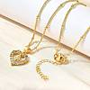 Brass Clear Cubic Zirconia Pendant Necklaces for Women NJEW-A039-02A-G-2