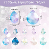 160Pcs 10 Colors Transparent Glass Beads GGLA-GO0001-01-2