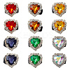 12Pcs 6 Colors Heart Acrylic with Plastic Ornament Accessories DIY-FG0006-56-1