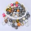 Colorful Pattern Printed Silicone Focal Beads LS-SI-JX0022A-03-5