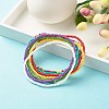 Candy Color Glass Seed Beads Anklets Set AJEW-AN00460-2