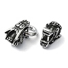 Tibetan Style 304 Stainless Steel Spring Gate Rings FIND-Z046-04AS-02-3