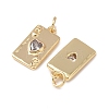 Brass with Cubic Zirconia Pendants KK-C143-42G-02-2
