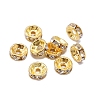 Rondelle Brass Rhinestone Spacer Beads FS-WG29681-07-1