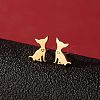 Stainless Steel Dog Stud Earrings PW-WG53AF2-01-1
