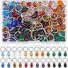 120Pcs 12 Colors Glass Charms PALLOY-GO00011-1