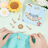 13Pcs 13 Style Triangle with Letter L~M Wood Pendant Locking Stitch Markers HJEW-AB00640-3