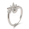 Rotatable Cat Eye Open Ring with Cubic Zirconia RJEW-Q776-01G-01-2