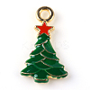 Christmas Tree Alloy Enamel Pendants X-ENAM-Q033-21-2