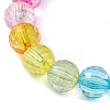 7.5mm Faceted Round Transparent Acrylic Beaded Stretch Bracelets BJEW-JB10249-02-2