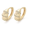 Brass Clear Cubic Zirconia Hoop Earrings EJEW-Q014-21G-2