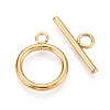 Ion Plating(IP) 304 Stainless Steel Ring Toggle Clasps STAS-A092-09H-G-1