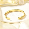 Clear Cubic Zirconia Flat Round Open Cuff Bangle BJEW-J165-07G-4