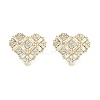 Rack Plating Brass Micro Pave Clear Cubic Zirconia Stud Earrings EJEW-M260-12G-1